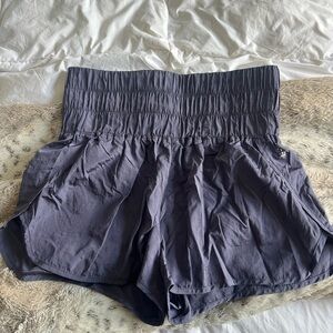Free People Charcoal High-Waisted Shorts